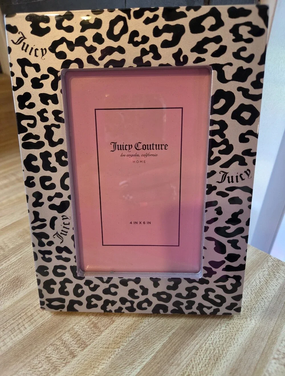 Juicy Couture NWT Leopard 4×6 Inch Picture Frame -Silver & Black